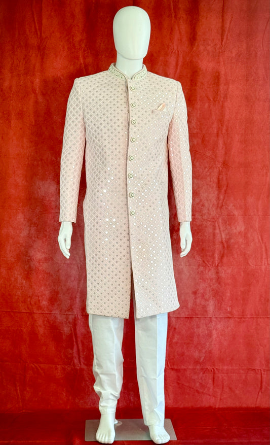 Elegant Light Pink Sherwani - Timeless Sophistication