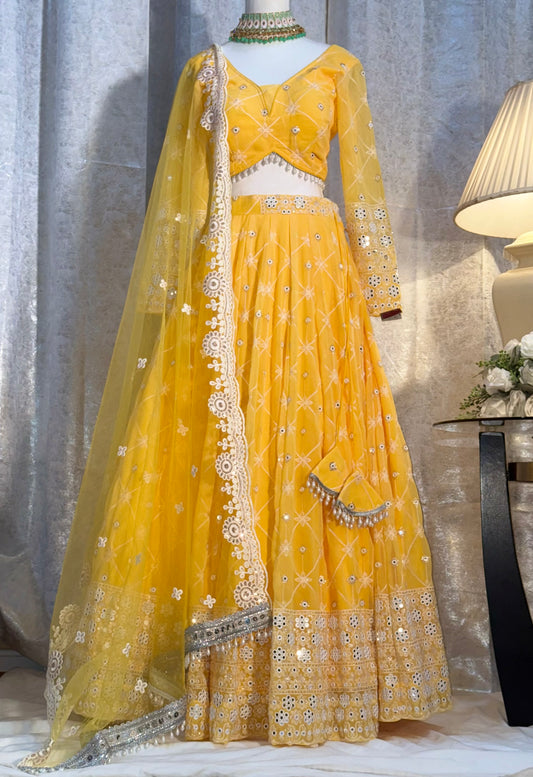 Golden Glow Georgette Lehenga Set