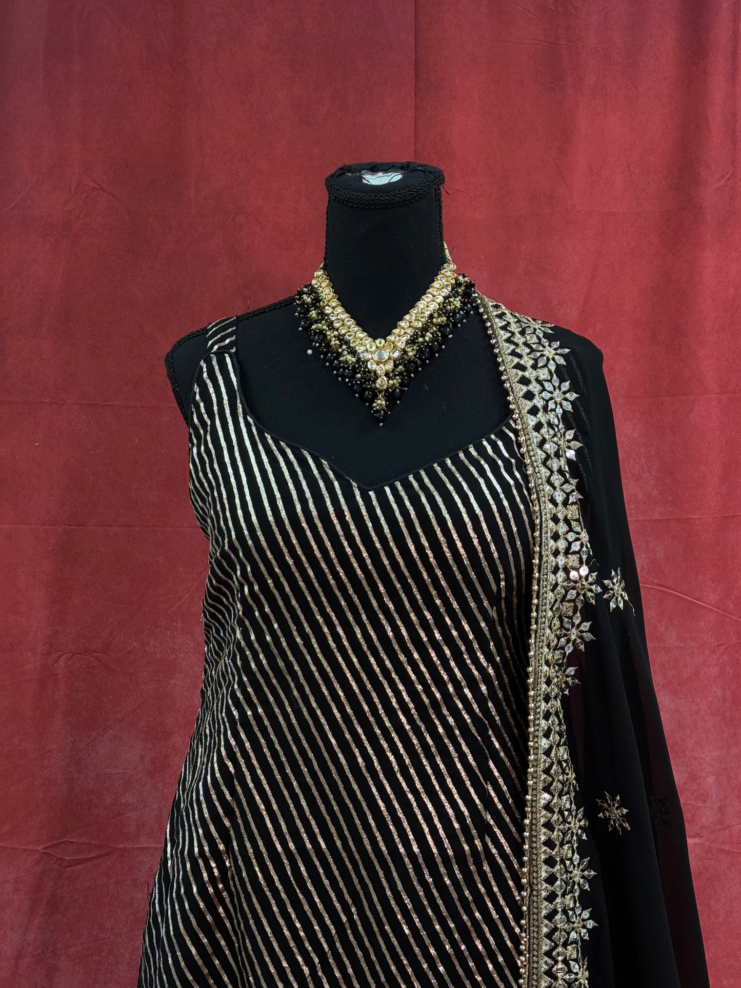 Graceful Black Sharara with Elegant Detailing