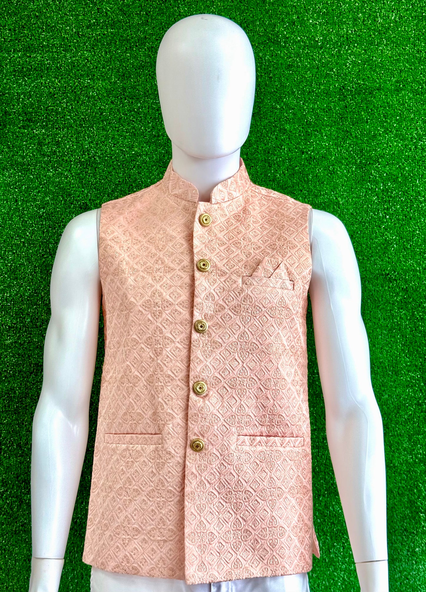 Light Pink Textured Modi Coat