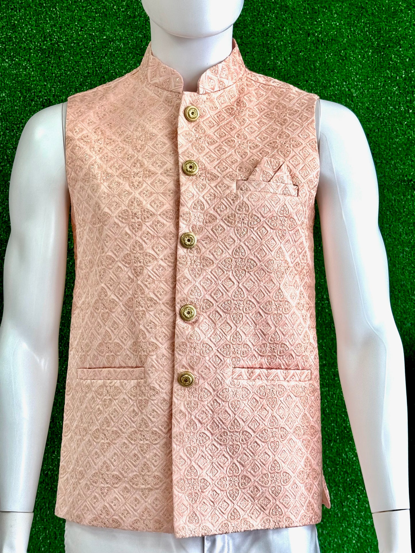 Light Pink Textured Modi Coat