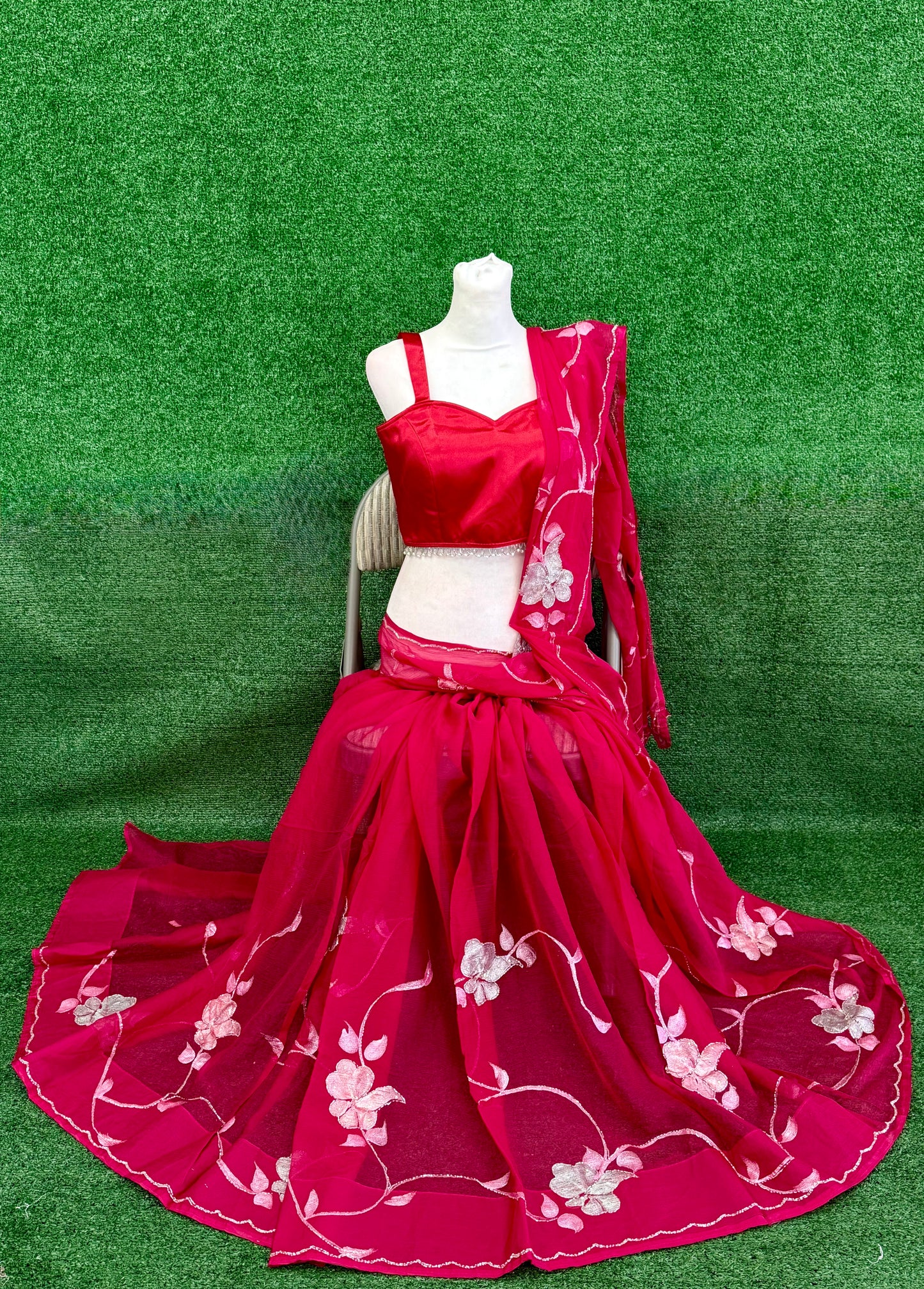 Premium Pure Chiffon Saree with Finished Fall and Pico