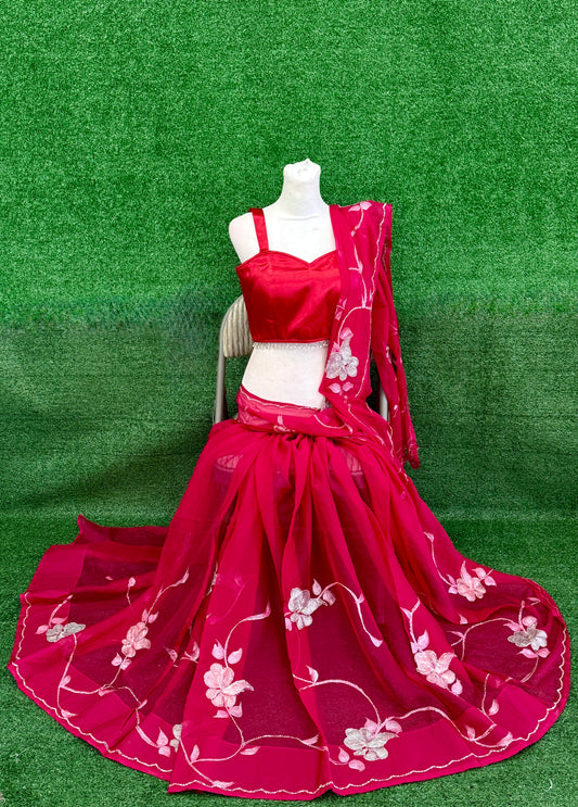 Premium Pure Chiffon Saree with Finished Fall and Pico