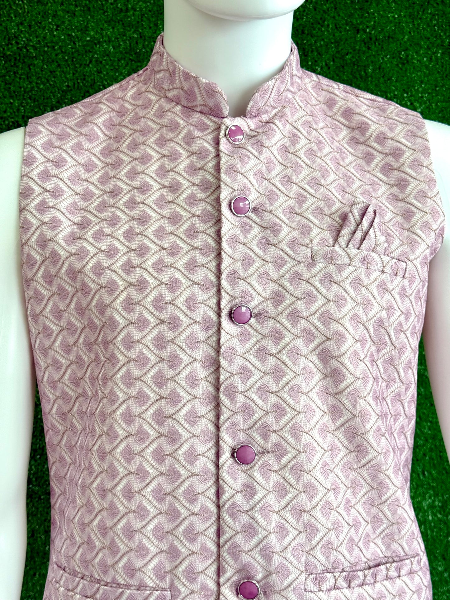 Light Pink/Mauve Modi Coat – Subtle Pattern Elegance