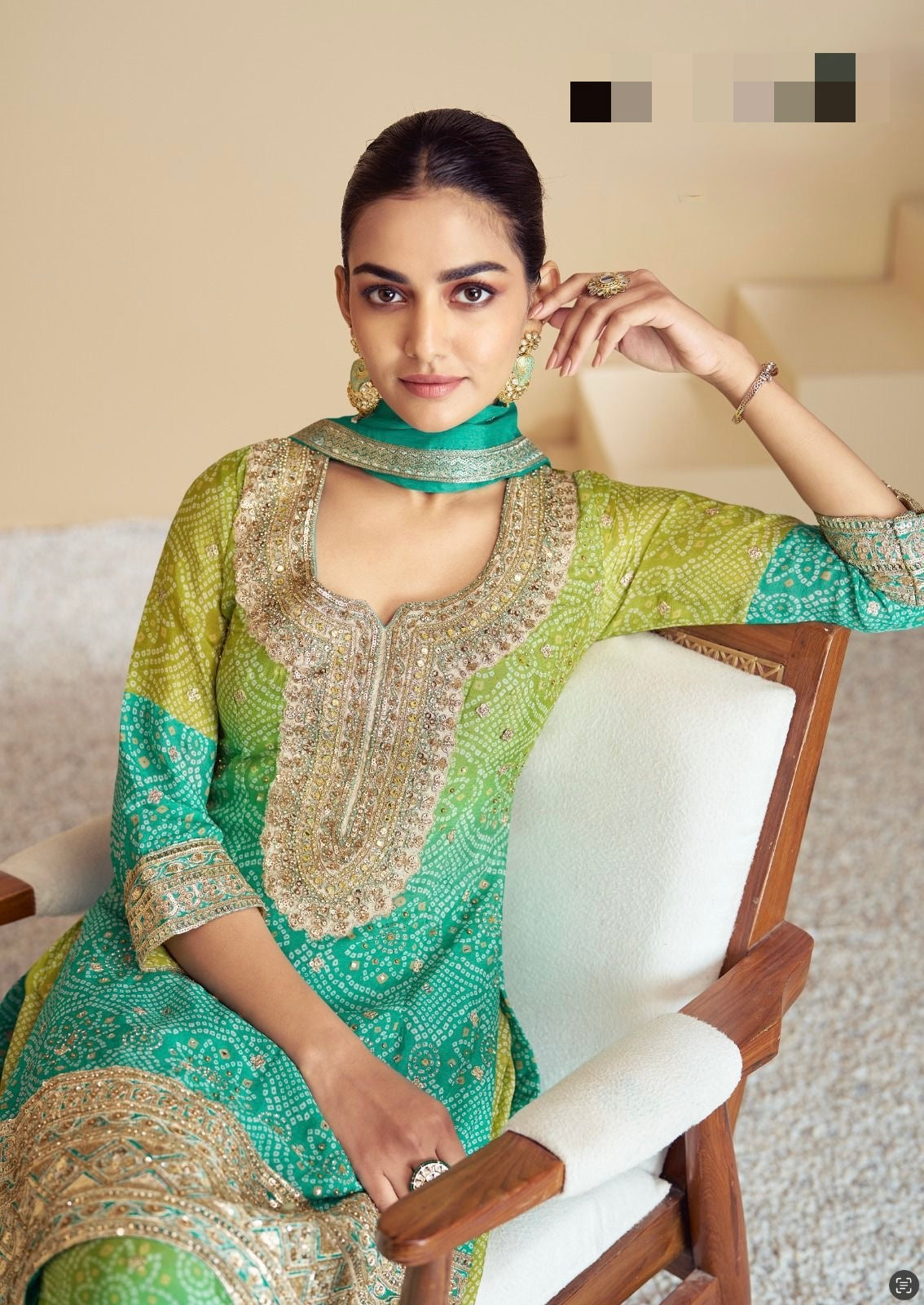 Gorgeous Chinon Sharara Set with Dupatta