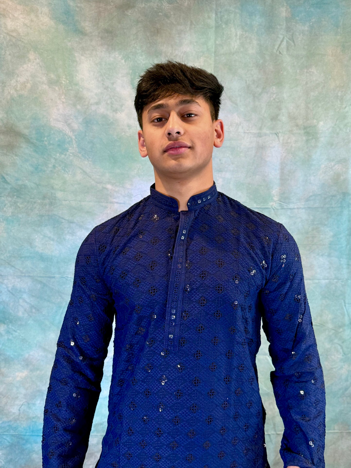 Deep Blue Chicken Men’s Kurta with Pant Set