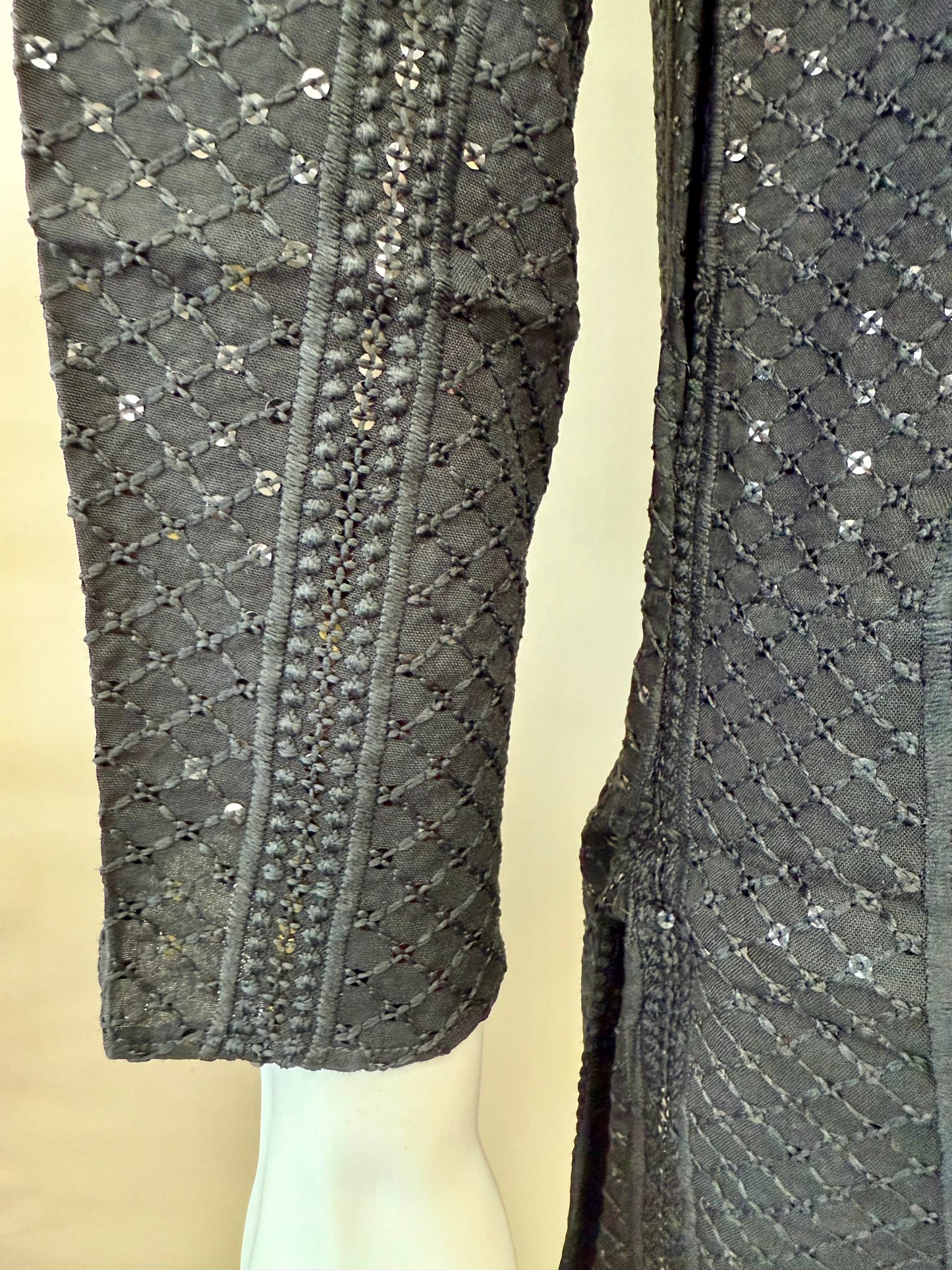 Black Chikankari Men’s Kurta with Matching Pants