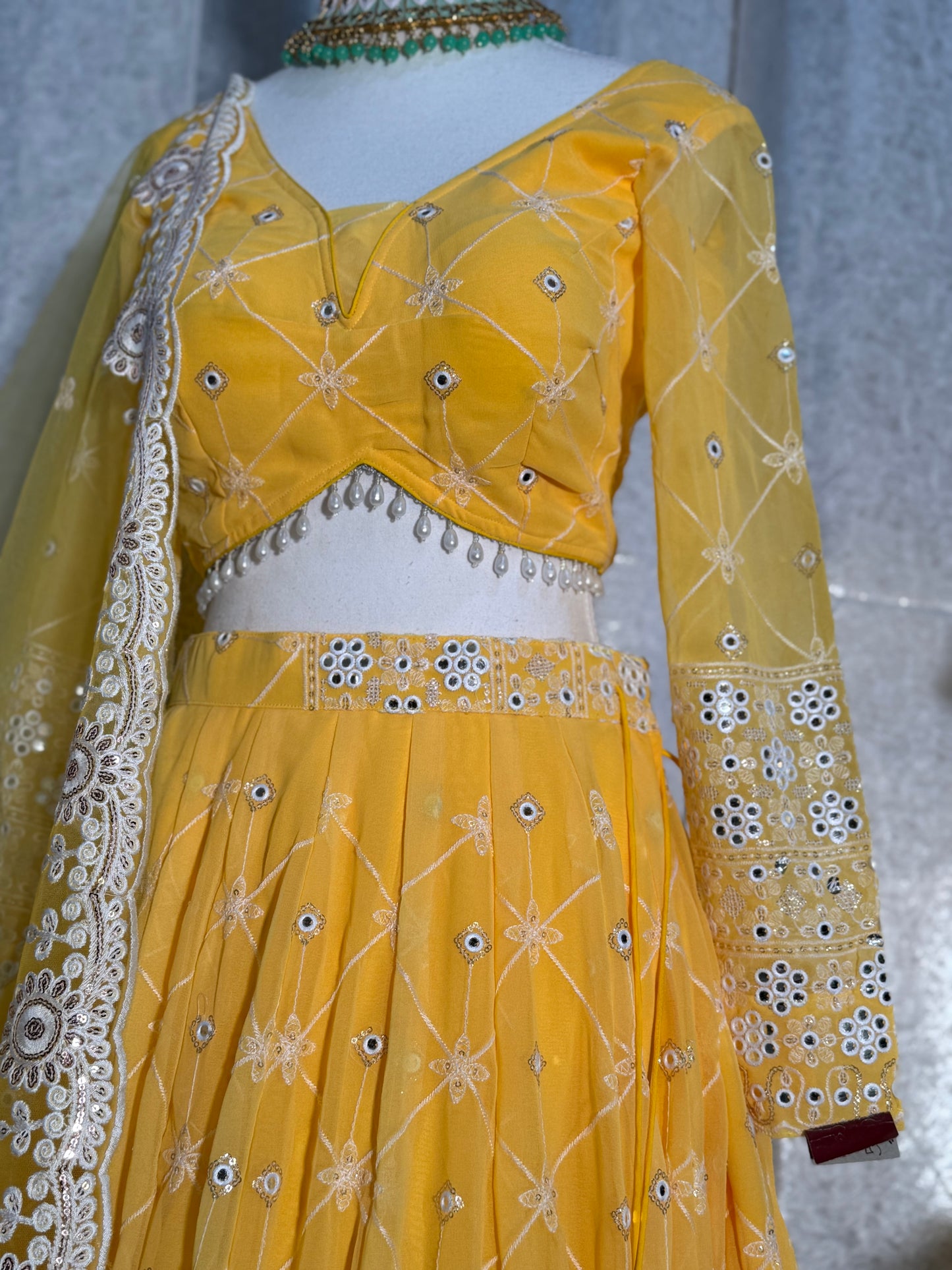 Golden Glow Georgette Lehenga Set