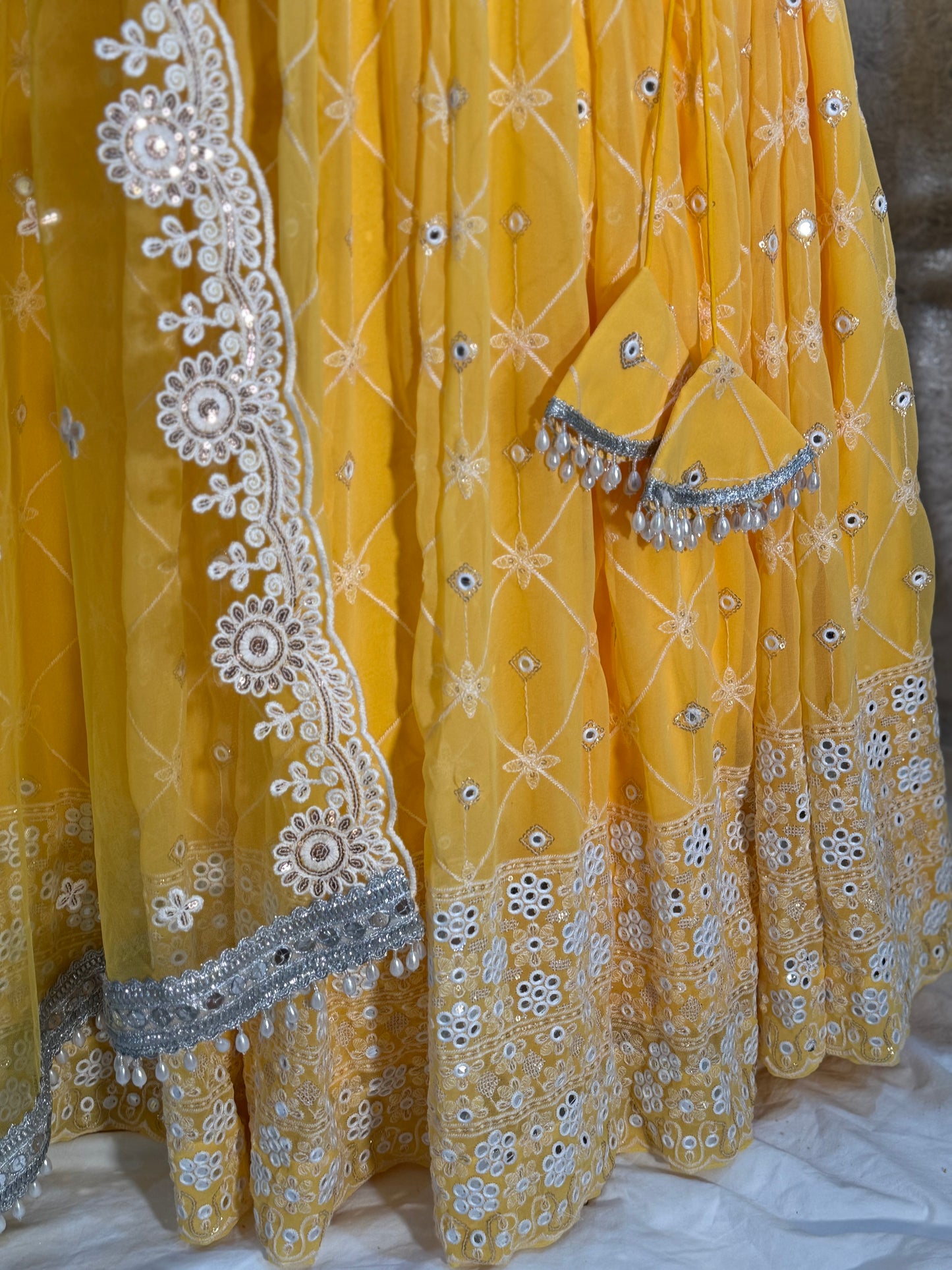 Golden Glow Georgette Lehenga Set