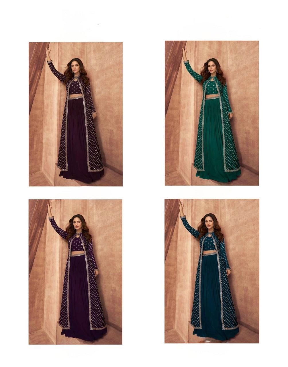 Timeless Navy Chinon Lehenga Choli Set